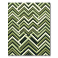 Geometric Olive Green Zigzag Chevron Rug