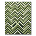 Geometric Olive Green Zigzag Chevron Rug