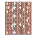 Minimalist Terracotta Geometric Lattice Rug