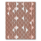 Minimalist Terracotta Geometric Lattice Rug