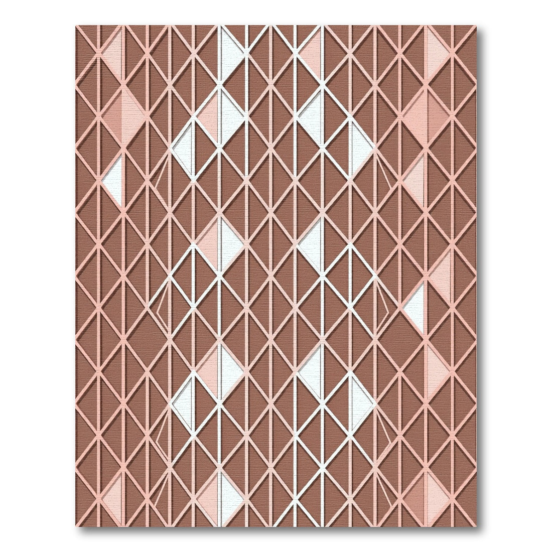 Minimalist Terracotta Geometric Lattice Rug