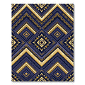 Navy and Gold Geometric Zigzag Diamond Rug