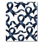Sophisticated Midnight Blue Awareness Ribbon Rug