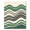 Earthy Green Minimalist Abstract Wave Rug