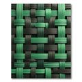 Bold Emerald and Charcoal Woven Grid Rug