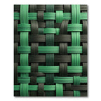 Bold Emerald and Charcoal Woven Grid Rug