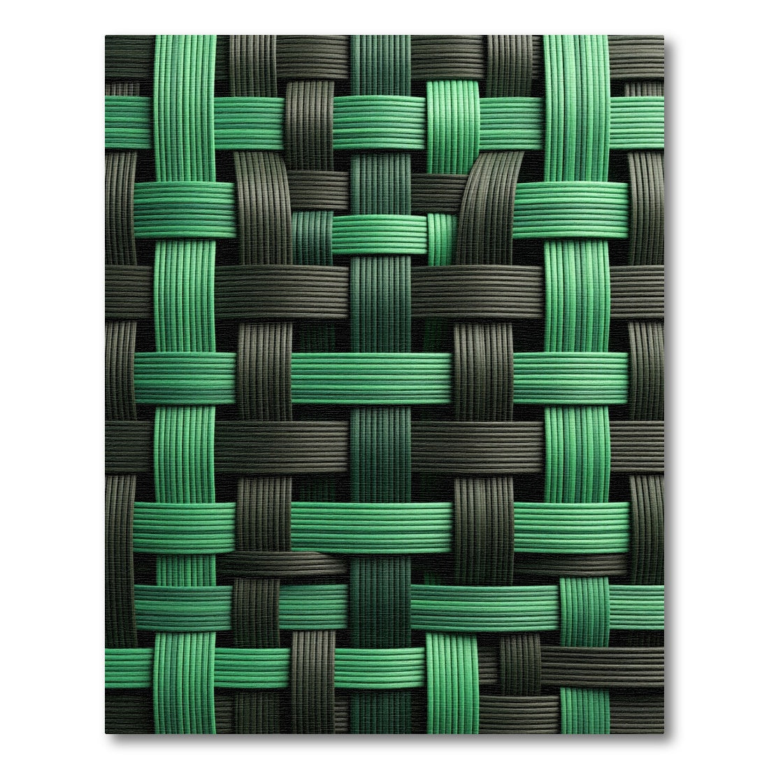 Bold Emerald and Charcoal Woven Grid Rug