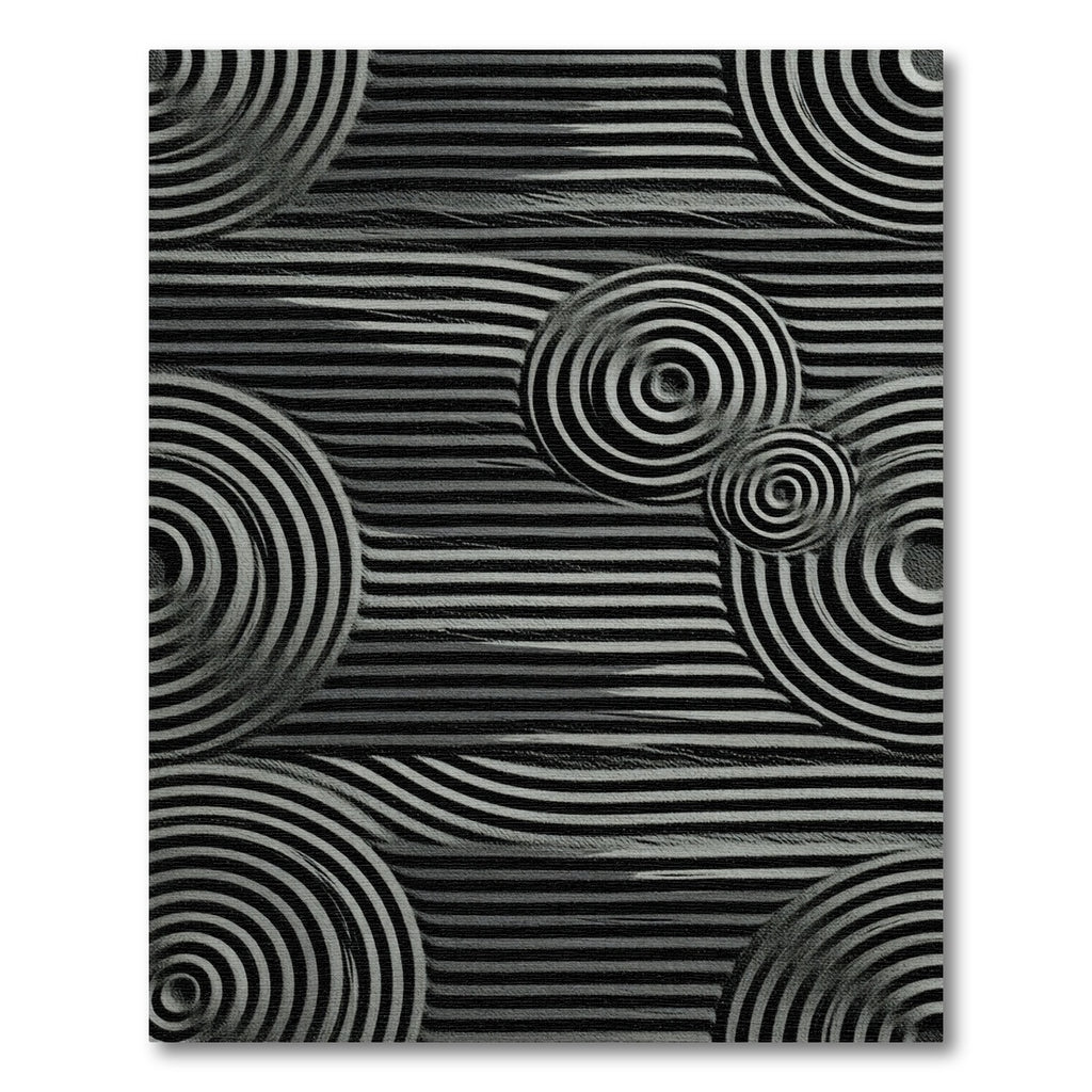 Monochromatic Stripped Concentric Circles Rug