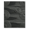 Monochromatic Stripped Concentric Circles Rug