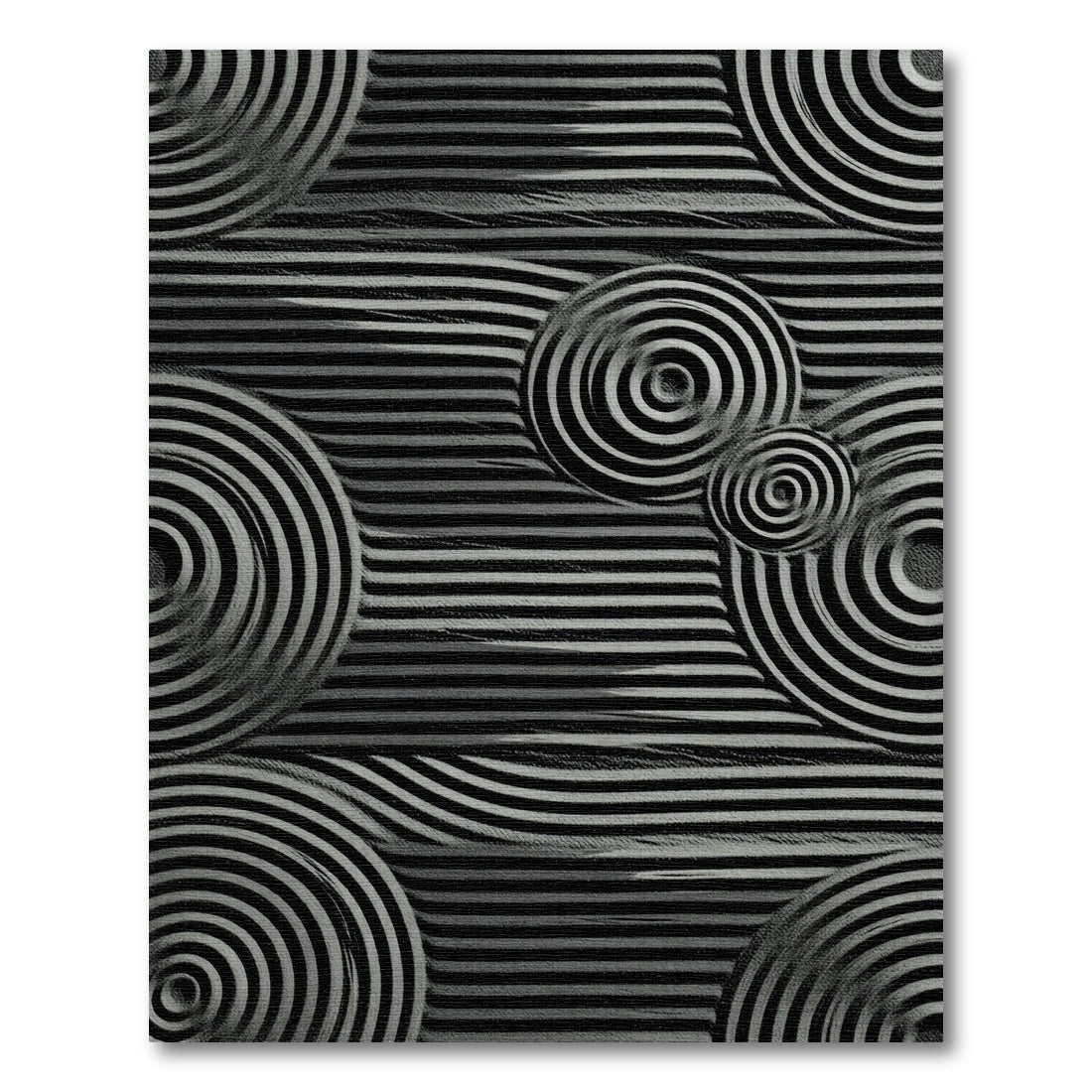 Monochromatic Stripped Concentric Circles Rug