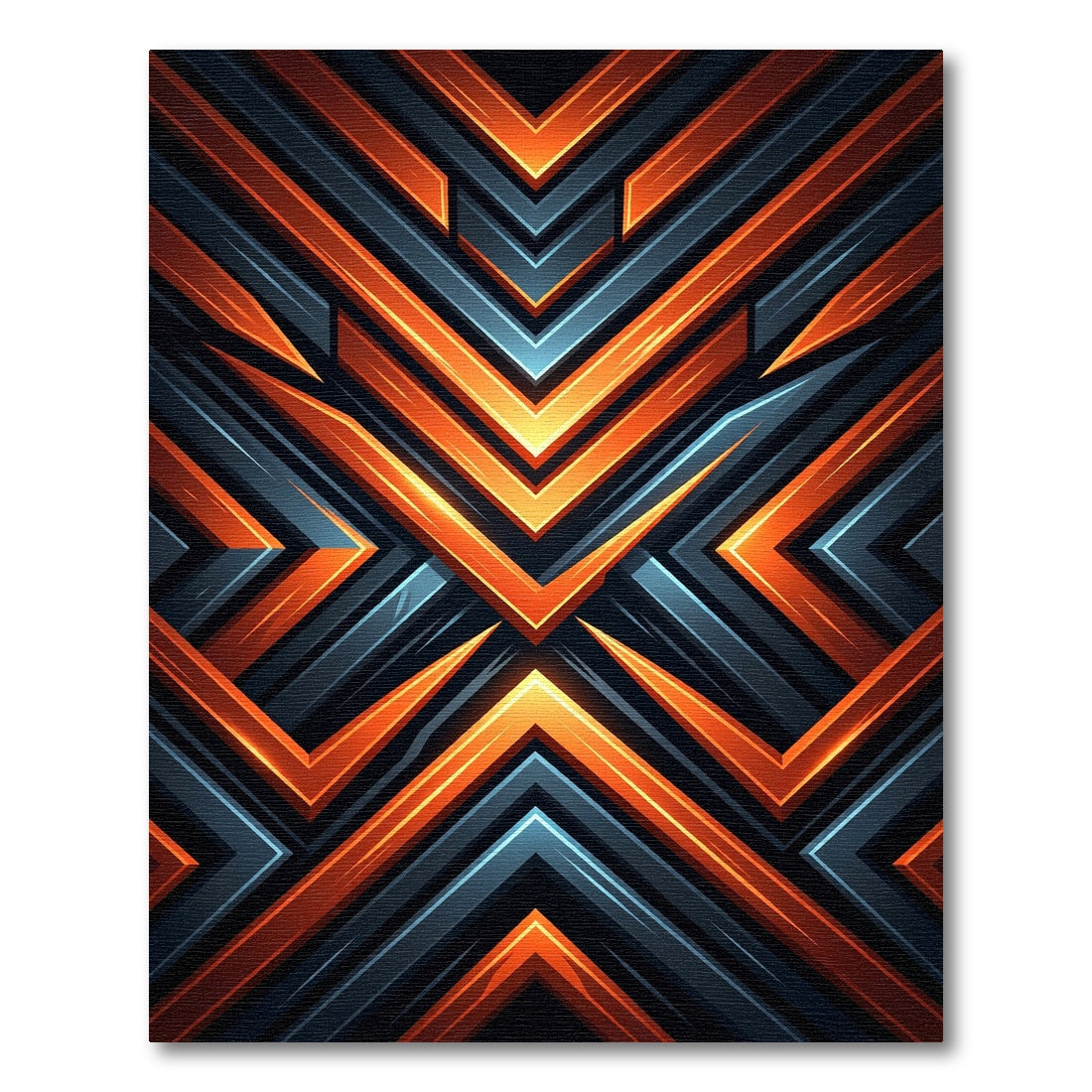 Electric Amber Charcoal Geometric Chevron Rug