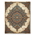 Ornate Blue and Copper Floral Medallion Rug