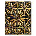 Modern Gold Black Geometric Sunburst Art Rug