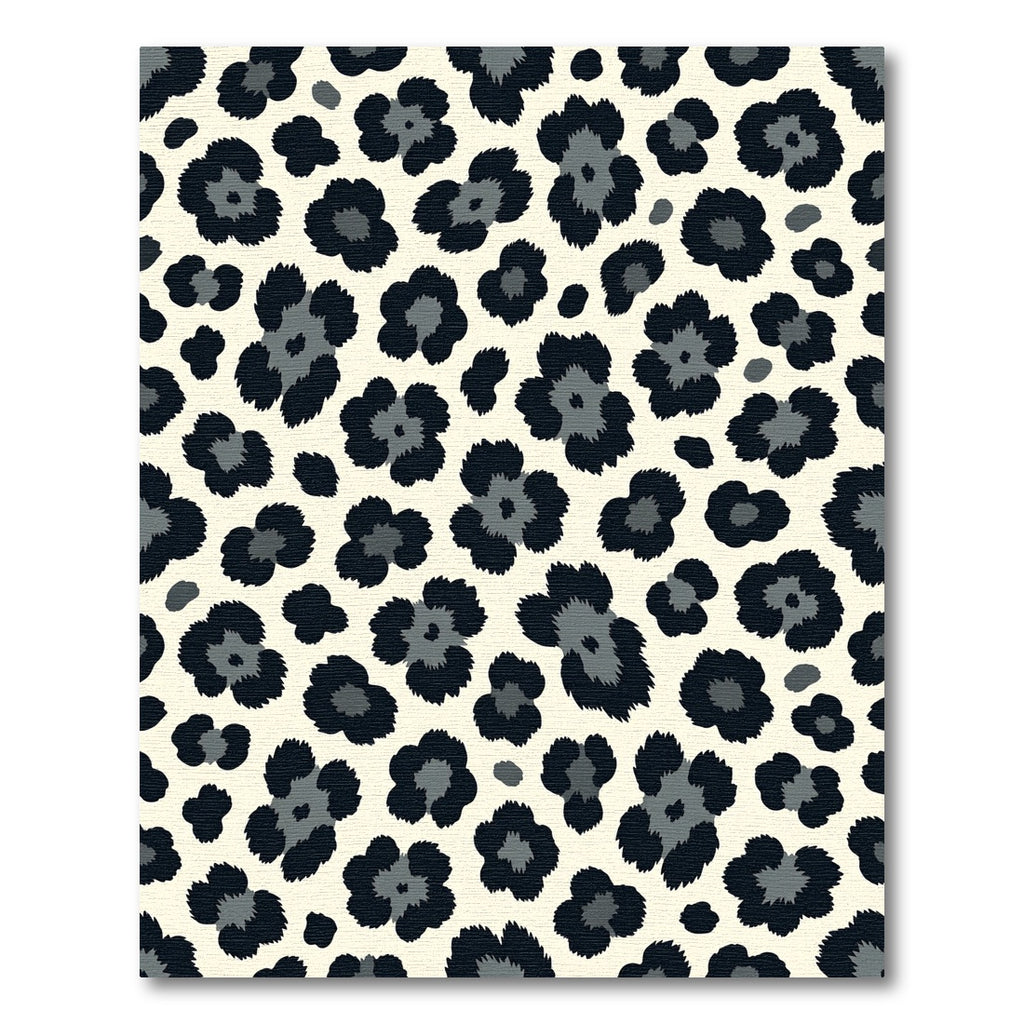 Modern Black and Gray Leopard Spot Rug