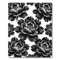 Monochromatic Black and White Peony Bloom Rug