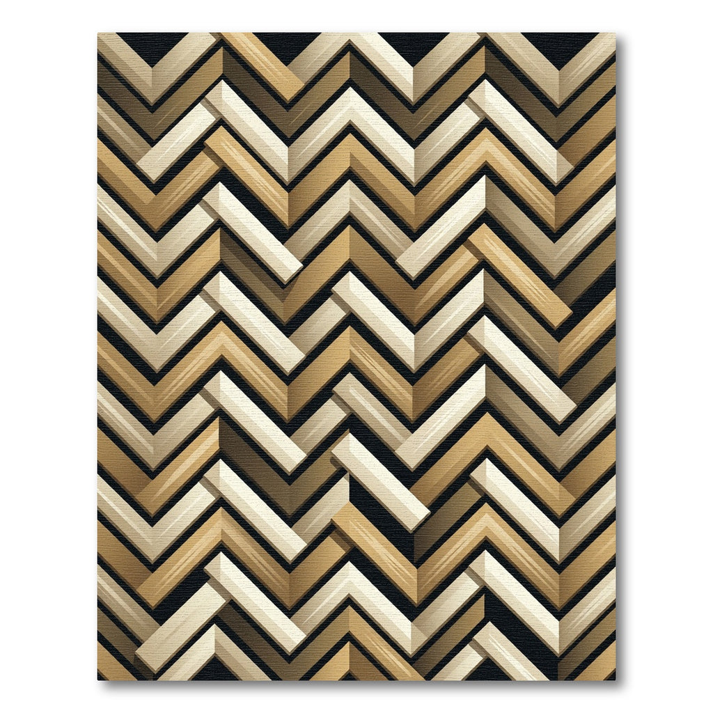 Modern Neutral Herringbone Chevron Rug