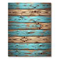 Distressed Aqua Wood Grain Texture Rug