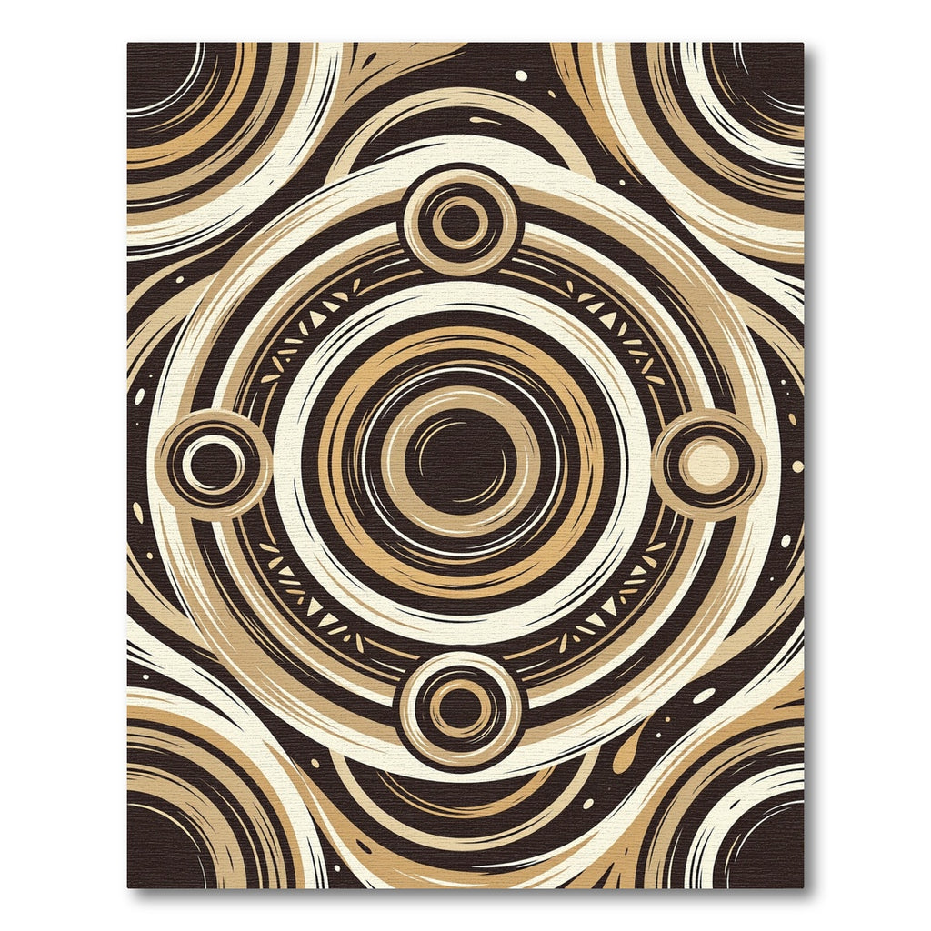 Brown Earthy Concentric Circles Rug