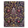 Rich Pomegranate Damask Acanthus Rug