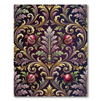 Rich Pomegranate Damask Acanthus Rug