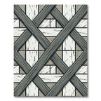 Gray Wood Lattice Over White Stone Rug
