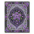 Ornate Violet Rose Victorian Scroll Rug