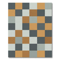 Warm Earthy Tone Checkerboard Squares Rug