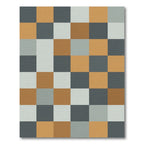 Warm Earthy Tone Checkerboard Squares Rug