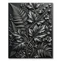 Ornate Black Fern Flowers Vines Rug