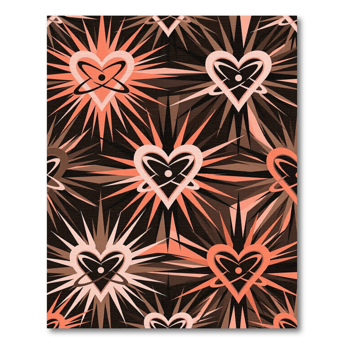 Coral Heart Burst Abstract Rug