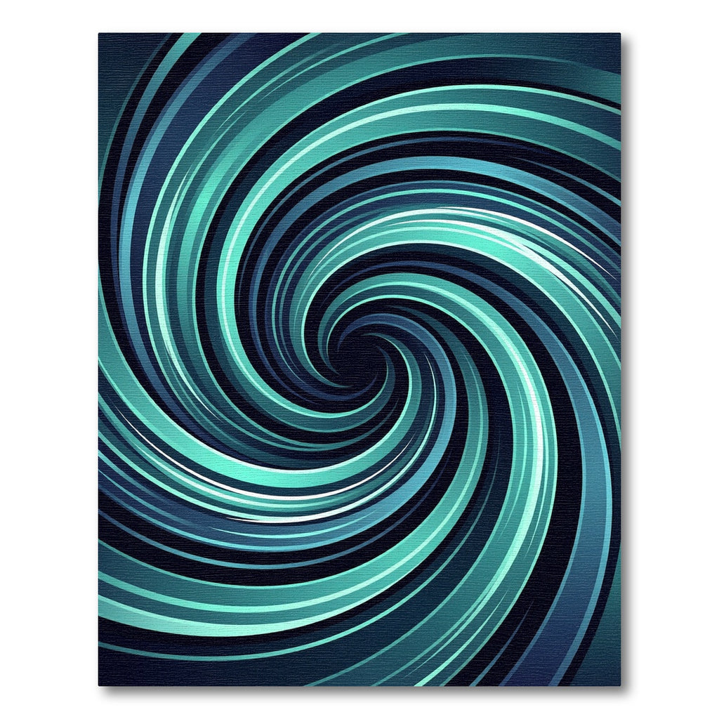 Modern Teal Abstract Swirling Galaxy Rug