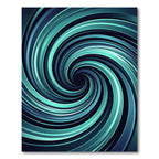 Modern Teal Abstract Swirling Galaxy Rug