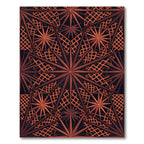 Geometric Copper Star Lattice Grid Rug