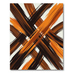 Abstract Brown and Orange Brushstroke Rug