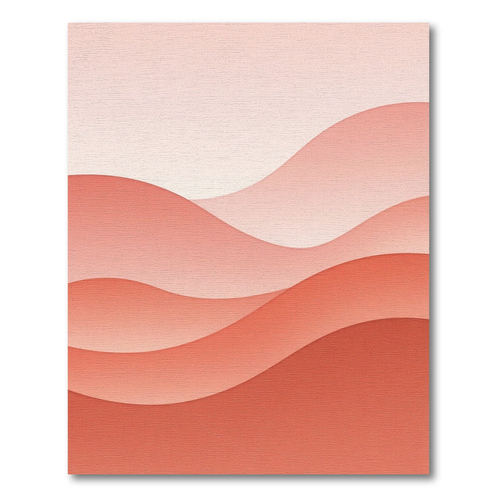 Coral Gradient Layered Wave Rug
