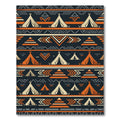 Burnt Orange and Charcoal Geometric Teepee Rug