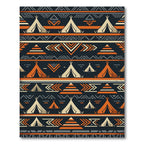 Burnt Orange and Charcoal Geometric Teepee Rug