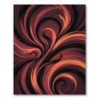 Abstract Crimson Black Swirling Fluid Art Rug