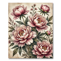 Blush Pink Peony Garden Collage Rug