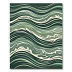 Sage Green Abstract Rolling Ocean Wave Rug