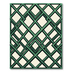 Emerald Interlocking Geometric Lattice Rug