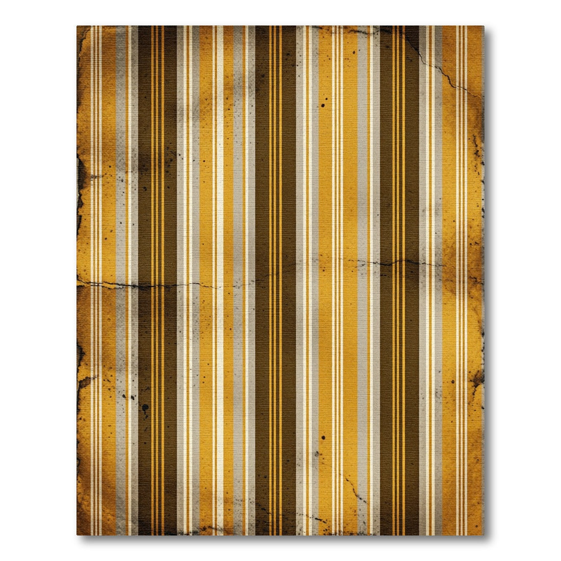 Distressed Amber Golden Ochre Vertical Stripes Rug