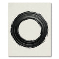 Bold Black Brushstroke Circle Rug