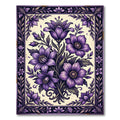 Elegant Violet Lily Botanical Art Rug