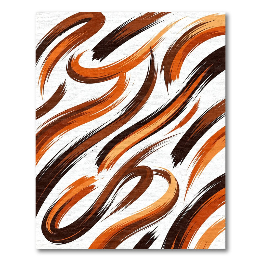 Abstract Earth Tone Copper Swirl Rug