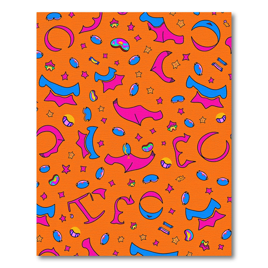 Vibrant Pink Blue Abstract Shapes Rug