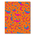 Vibrant Pink Blue Abstract Shapes Rug