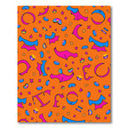 Vibrant Pink Blue Abstract Shapes Rug