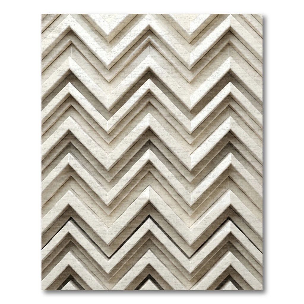 Cream Zigzag Layered Geometric Rug