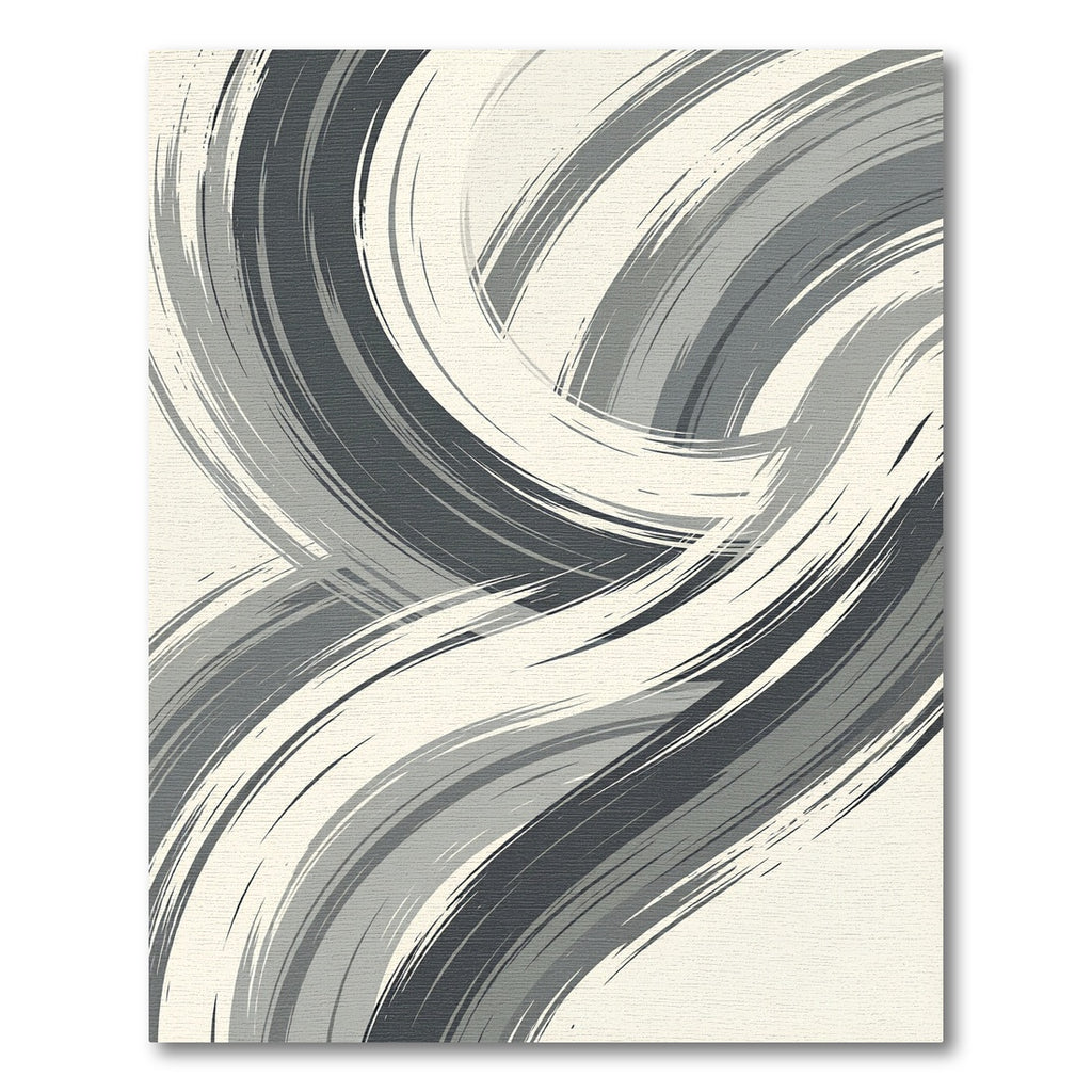 Modern Gray Swirl Abstract Rug